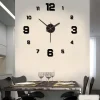 Creative Frameless DIY Wall Clock Wall Mechanism With Arrows Decal Home Silent Clock Living Room Office Wall Decoration