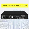 2*10G SFP+ and 4*2.5G POE Web Managed Multi-gigabit POE Switch Max 90w Output on Port-1